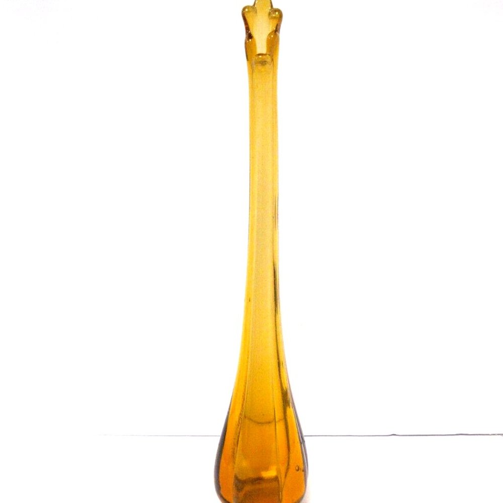 Swing Swag Amber Vase 6 Petal 15"T Collectable Home Decor Pre Owned